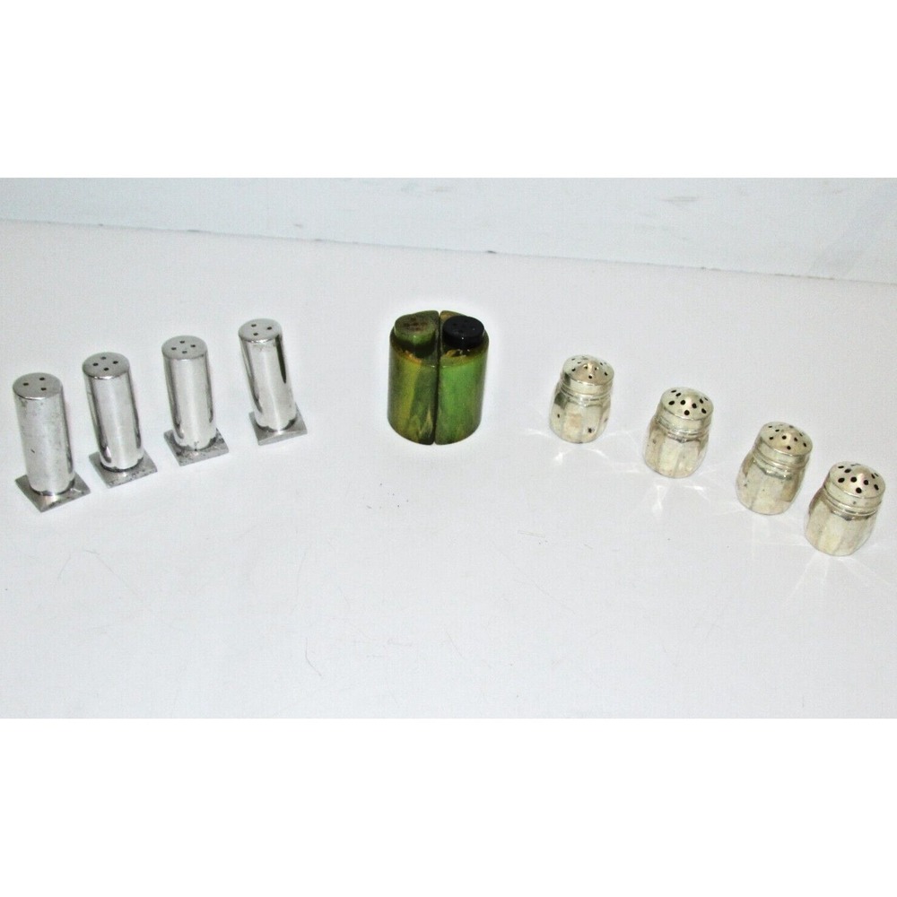 Sterling Silver - Aluminum - Bakelight vintage Salt & Pepper shakers
